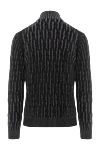 Knitted cardigan made of wool, black, with vertical woven texture Ferrante - 100% wool. Color: black. Fastener: zipper. Country of manufacture: Italy. Care: specialized cleaning - photo 6