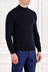 Corneliani Мужской джемпер с воротником стойкой из шерсти синего цвета - 100% шерсть. Страна производитель: Италия. Уход: специализированная чистка - фото 3