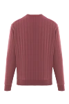 Джемпер из хлопка в рельефный рубчик бордовый Corneliani - рельефный рубчик. 100% хлопок. Цвет: бордовый. Страна производитель: Италия. Уход: специализированная чистка - фото 6