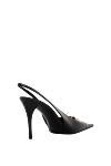 Saint Laurent Туфли-лодочки Babylone Breteuil из гладкой кожи черные - круглая металлическая пластина с гравировкой Сен-Лоран на стельке. 100% натуральная кожа. кожаная подошва. шнуровка. Высота каблука: 9 СМ. Страна производитель: Франция. Уход: специализированная чистка - фото 3