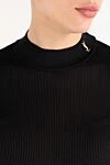 Saint Laurent Ребристый джемпер Cassandre женский из шелка черного цвета - рубчик. 100% шелк. Страна производитель: Франция. Уход: специализированная чистка - фото 5