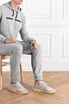 NS1 slip-on sneakers in suede gray calfskin with perforations and applique Dolce & Gabbana - Decoration: perforation and applique. 100% suede. rubber sole and logo tread. lace-up. Insole: calfskin with branded label. Country of manufacture: Italy. Care: specialized cleaning - photo 2