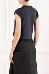 Женская дизайнерская укороченная футболка в выцветшем черном цвете Balenciaga - напечатан рисунок модного дизайнера. 100% хлопок. Страна производитель: Италия. Уход: специализированная чистка - фото 4