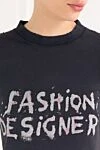 Balenciaga Женская дизайнерская укороченная футболка в выцветшем черном цвете - напечатан рисунок модного дизайнера. 100% хлопок. Страна производитель: Италия. Уход: специализированная чистка - фото 5