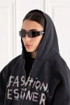 Mono Rectangle Black Sunglasses Balenciaga - laser engraved brand logo. 100% polyamide. black. Country of manufacture: Italy. Care: specialized cleaning - photo 2