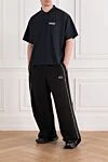 Мужская рубашка-поло в черном цвете из хлопка с логотипом Balenciaga - 100% хлопок. пуговицы. Страна производитель: Италия. Уход: специализированная чистка - фото 2