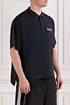 Balenciaga Мужская рубашка-поло в черном цвете из хлопка с логотипом - 100% хлопок. пуговицы. Страна производитель: Италия. Уход: специализированная чистка - фото 3
