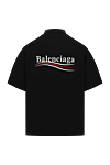 Чоловіча сорочка-поло в чорному кольорі з бавовни з логотипом Balenciaga - 100% бавовна. гудзики. Країна виробник: Італія. Догляд: спеціалізоване чищення - фото 2