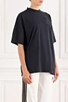 Balenciaga Женская серая футболка с эффектом винтаж из хлопка - логотип бренда. 100% хлопок. Страна производитель: Италия. Уход: специализированная чистка - фото 3