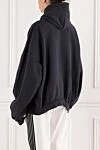 Women's hoodie with a hood with a print Fashion Designer gray Balenciaga - print. Additional: hood. 100% cotton. Country of manufacture: Italy. Care: specialized cleaning - photo 4