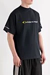 Balenciaga Чорна футболка оверсайз з вишитим логотипом чорна з бавовни - графічний принт. 100% бавовна. Країна виробник: Італія. Догляд: спеціалізоване чищення - фото 3