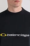 Balenciaga Чорна футболка оверсайз з вишитим логотипом чорна з бавовни - графічний принт. 100% бавовна. Країна виробник: Італія. Догляд: спеціалізоване чищення - фото 5