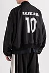 Чоловіча футбольна університетська куртка чорного кольору Balenciaga - вишитий малюнок на футбольну тематику спереду та ззаду. 100% поліамід. блискавка. дві бічні кишені. Країна виробник: Італія. Догляд: спеціалізоване чищення - фото 4