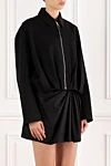 Loewe Cotton and silk twill jacket with asymmetrical draping on the back, black - drapery, brand logo. 90% cotton, 10% silk. Fastener: zipper. Country of manufacture: Italy. Care: specialized cleaning - photo 3