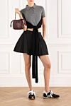 Черные шорты из хлопка и шелка с защипами женские Loewe - защипы. 85% хлопок, 15% шелк. застежка на молнию и пуговицу. Страна производитель: Испания. Уход: специализированная чистка - фото 2