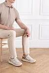 Grey Lander sneakers made of suede and nylon with an ultra-light sole Premiata - brand logo. 53% polyamide 37% suede 10% polyurethane. Fastener: lacing. anatomical rubber sole. Country of manufacture: Italy. Care: specialized cleaning - photo 2