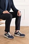 Blue Lander sneakers made of suede and nylon with an ultra-light sole Premiata - brand logo. 53% polyamide 37% suede 10% polyurethane. Fastener: lacing. anatomical rubber sole. Country of manufacture: Italy. Care: specialized cleaning - photo 2