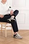 Lander sneakers in soft suede and nylon with logo on an ultralight sole in gray Premiata - brand logo. 53% polyamide, 37% suede, 10% polyurethane. Fastener: lacing. Height of sole: 4 cm. 65% EVA, 5% TPU, 30% rubber. Country of manufacture: Italy. Care: specialized cleaning - photo 2