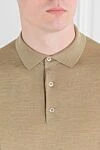 Loro Piana Wish Polo Shirt Wool Yarn Beige Men's - 100% wool. buttons. Country of manufacture: Italy. Care: specialized cleaning - photo 5