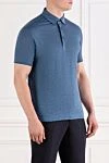 Loro Piana Класична сорочка-поло із лляного джерсі синя чоловіча - 100% льон. гудзики. Країна виробник: Італія. Догляд: спеціалізоване чищення - фото 3