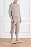 Loro Piana Бежевый прогулочный костюм Feriolo с полумолнией из кашемира и льна - 52% лен, 48% кашемир. молния. Страна производитель: Италия. Уход: специализированная чистка - фото 3