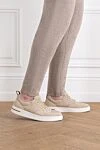 Newport Walk Beige Water Repellent Microfiber Sneakers Loro Piana - suede trim. 100% microfiber. lace-up. rubber sole. Country of manufacture: Italy. Care: specialized cleaning - photo 2