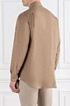 Andre Classic Shirt in Cool Fresh Linen Brown Loro Piana - 100% linen. Fastener: button. chest pocket. Country of manufacture: Italy. Care: specialized cleaning - photo 4
