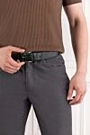 Men's dark green alligator leather belt Tardini - textured leather. 100% alligator leather. Country of manufacture: Italy. Care: specialized cleaning - photo 2