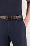 Men's brown alligator leather belt Tardini - textured leather. 100% alligator leather. Country of manufacture: Italy. Care: specialized cleaning - photo 2