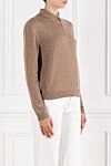 Loro Piana Сорочка поло Colonno з довгим рукавом з м'якого кашеміру коричнева - 100% кашемір. гудзики. Країна виробник: Італія. Догляд: спеціалізоване чищення - фото 3