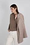 Loro Piana Colonno Long Sleeve Polo Shirt in Soft Cashmere Brown - 100% cashmere. buttons. Country of manufacture: Italy. Care: specialized cleaning - photo 7
