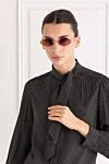 Геометрические солнцезащитные очки без оправы Panthere фиолетовые женские Cartier - логотип бренда. Состав:: ацетат, металл. фиолетовый. Страна производитель: Франція. Уход: специализированная чистка - фото 2