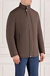 Seraphin Parka jacket with leather and fur inserts brown men's - natural fur. 90% nylon 5% natural leather, 5% natural fur. Fastener: zipper, buttons. two side pockets. Country of manufacture: Italy. Care: specialized cleaning - photo 3