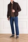 Suede bomber jacket with natural fur, brown, men's Seraphin - 100% suede,. Fastener: zipper. two side pockets. Insulation: 100% natural fur. Country of manufacture: Italy. Care: specialized cleaning - photo 2