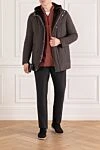 Insulated men's parka with hood and fur inside, black Seraphin - 100% nylon. Additional: hood. Fastener: zipper. two side pockets, two chest pockets. Insulation: 100% natural fur. Country of manufacture: Italy. Care: specialized cleaning - photo 2