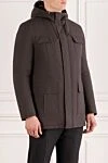 Seraphin Insulated men's parka with hood and fur inside, black - 100% nylon. Additional: hood. Fastener: zipper. two side pockets, two chest pockets. Insulation: 100% natural fur. Country of manufacture: Italy. Care: specialized cleaning - photo 3