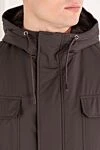 Seraphin Insulated men's parka with hood and fur inside, black - 100% nylon. Additional: hood. Fastener: zipper. two side pockets, two chest pockets. Insulation: 100% natural fur. Country of manufacture: Italy. Care: specialized cleaning - photo 5