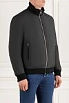 Seraphin Insulated bomber jacket with fur, zipper and knitted collar - 100% nylon. Fastener: zipper. two side pockets,. Insulation: 100% natural fur. Country of manufacture: Italy. Care: specialized cleaning - photo 3