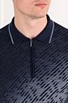 Zilli Трикотажное поло с эффектом градиента на молнии - объёмный узор. 60% шелк, 40% хлопок. Цвет: синий. молния. Страна производитель: Франция. Уход: специализированная чистка - фото 5