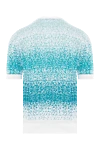 Джемпер с коротким рукавом и градиентным эффектом в бирюзово-белой гамме Zilli - абстрактный узор. 70% хлопок, 30% хлопок. Цвет: голубой. Страна производитель: Франция. Уход: специализированная чистка - фото 6