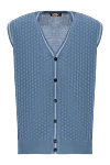 Zilli Жилет синього кольору з об'ємним плетінням та контрастним оздобленням на гудзиках. - об'ємне плетіння . 50% шовк, 50% бавовна. Колір: синій. Країна виробник: Італія. Догляд: спеціалізоване чищення - фото 1