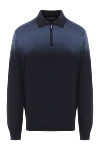 Zilli Вовняне поло з кашеміром та шовком у синьому градієнті - градієнт. 55% вовна, 35% шовк, 10% кашемір. Колір: синій. гудзики. Країна виробник: Італія. Догляд: спеціалізоване чищення - фото 1