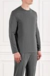 Brunello Cucinelli Sweatshirt made of cotton jersey in graphite shade - 100% cotton. Color: gray. Country of manufacture: Italy. Care: specialized cleaning - photo 3
