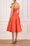 Crush Tie Front Bustier Midi Dress in Red Zimmermann - bow. 100% linen. Color: red. Fastener: zipper in the center of the back with a hook and eye fastener. Country of manufacture: Italy. Care: specialized cleaning - photo 4