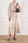 Wylie Billow Embroidered Linen Midi Dress in Cream with Blouson Sleeves Zimmermann - Billow embroidery. 100% linen. Color: beige. Fastener: zip at the center of the back, buttons. Country of manufacture: Italy. Care: specialized cleaning - photo 2