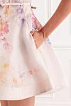 Міні-сукня Crush Twist Front з різнокольоровим квітковим принтом із шовкового льону Zimmermann - квітковий принт. 55% льон, 45% шовк. Колір: бежевий. блискавка. Країна виробник: Італія. Догляд: спеціалізоване чищення - фото 6