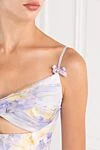 Zimmermann Сукня-міді Crush Twist Front у бузковому квітковому стилі з шовку та льону - бузковий квітковий принт. 55% льон, 45% шовк. Колір: фіолетовий. блискавка. Країна виробник: Італія. Догляд: спеціалізоване чищення - фото 5