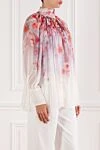 Zimmermann Блуза Crush Smock в червоних квіткових мотивах з подовженими рукавами-блузонами - червоний квітковий принт. 100% віскоза. Колір: рожевий. гудзики, блискавка. Країна виробник: Італія. Догляд: спеціалізоване чищення - фото 3