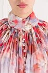 Zimmermann Блуза Crush Smock в червоних квіткових мотивах з подовженими рукавами-блузонами - червоний квітковий принт. 100% віскоза. Колір: рожевий. гудзики, блискавка. Країна виробник: Італія. Догляд: спеціалізоване чищення - фото 5
