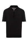Cesare di Napoli Black short sleeve zip up polo shirt made of silk - 100% silk. Fastener: zipper. Country of manufacture: Italy. Care: specialized cleaning - photo 1